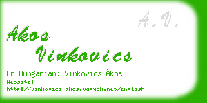 akos vinkovics business card